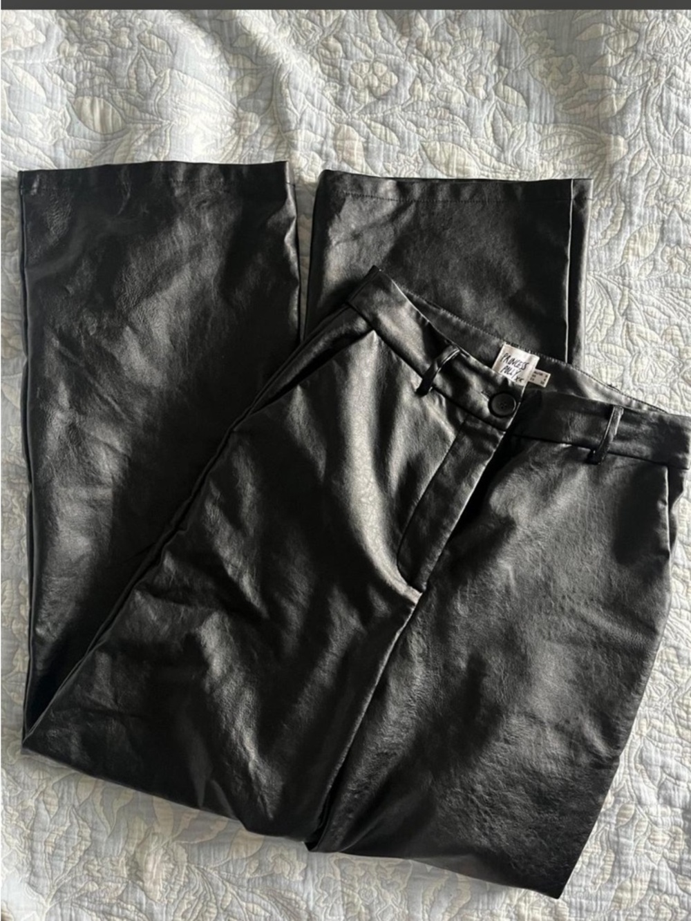 princess polly wide leg faux leather pants size  4
